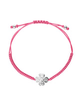 Pulsera Mujer Plata 925 Amuletos Trebol Rosa Tejida Anamora por Tanya Moss
